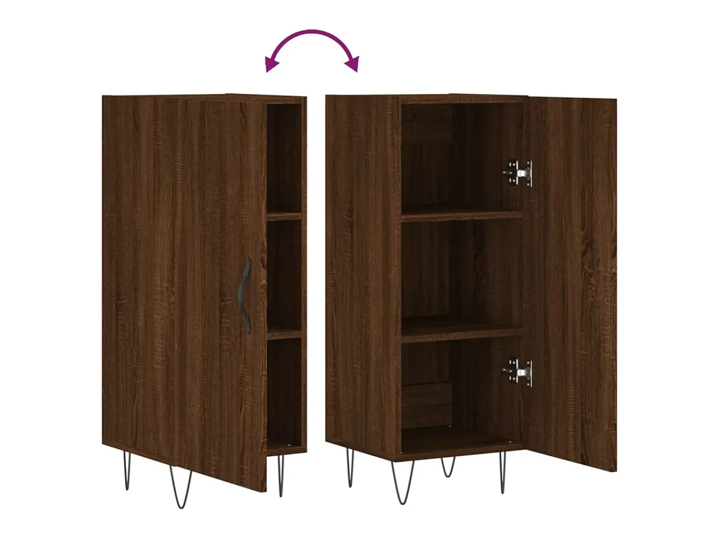 Aparador buffet cómoda mueble mueble de almacenaje organizador cocina salón salón 34,5 x 34 x 90 cm madera contrachapada marrón 02_0031228