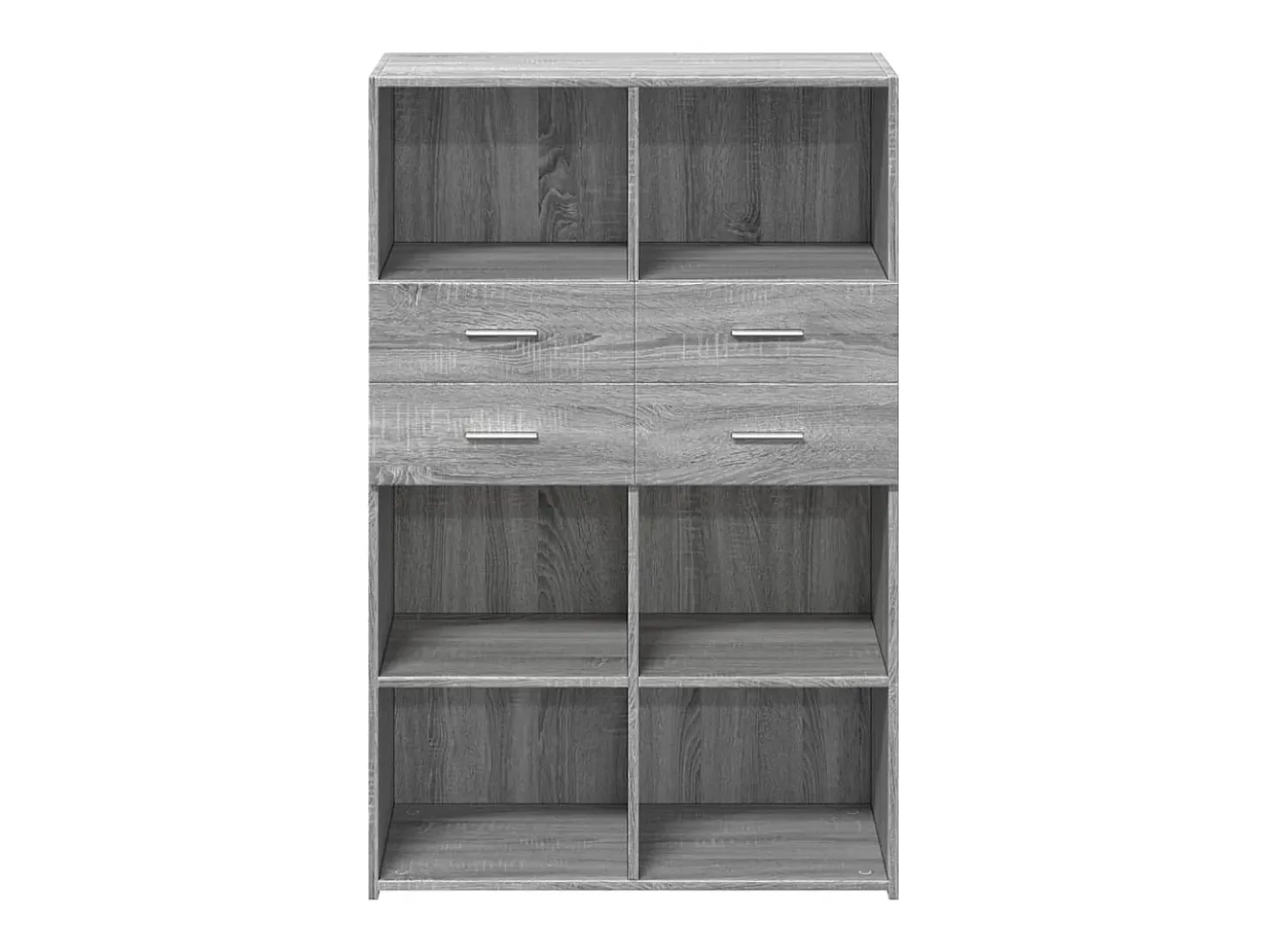 Aparador buffet cómoda mueble almacenaje organizador cocina salón salón alto Sonoma 80 x 42,5 x 124 cm madera contrachapada gris 02_0035633
