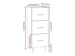Aparador buffet cómoda mueble mueble de almacenaje organizador cocina salón salón 34,5 x 34 x 90 cm madera contrachapada blanco 02_0030248