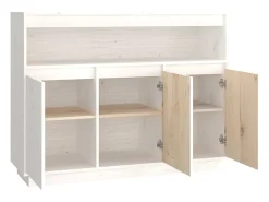 Aparador buffet cómoda mueble mueble de almacenaje organizador cocina salón salón 104,5 x 34 x 80 cm madera maciza de pino blanco 02_0030182