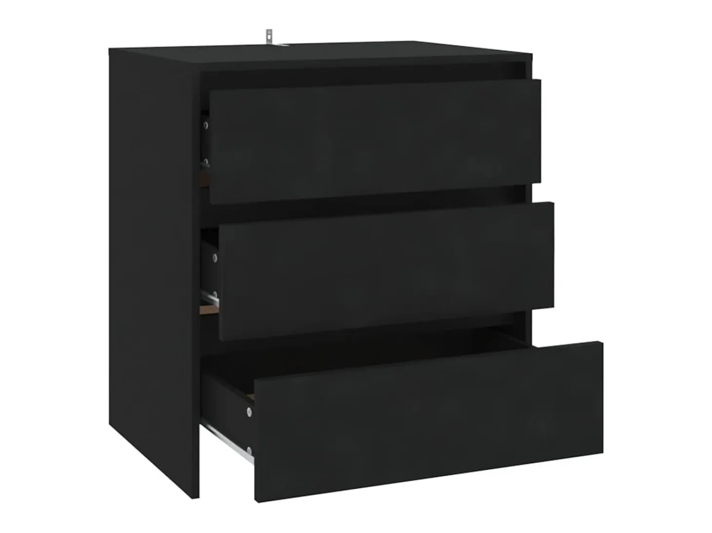 Aparador buffet cómoda mueble almacenaje organizador cocina salón salón 70 x 41 x 75 cm madera contrachapada negra 02_0036114
