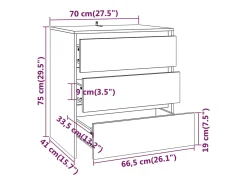 Aparador buffet cómoda mueble almacenaje organizador cocina salón salón 70 x 41 x 75 cm madera contrachapada negra 02_0036114