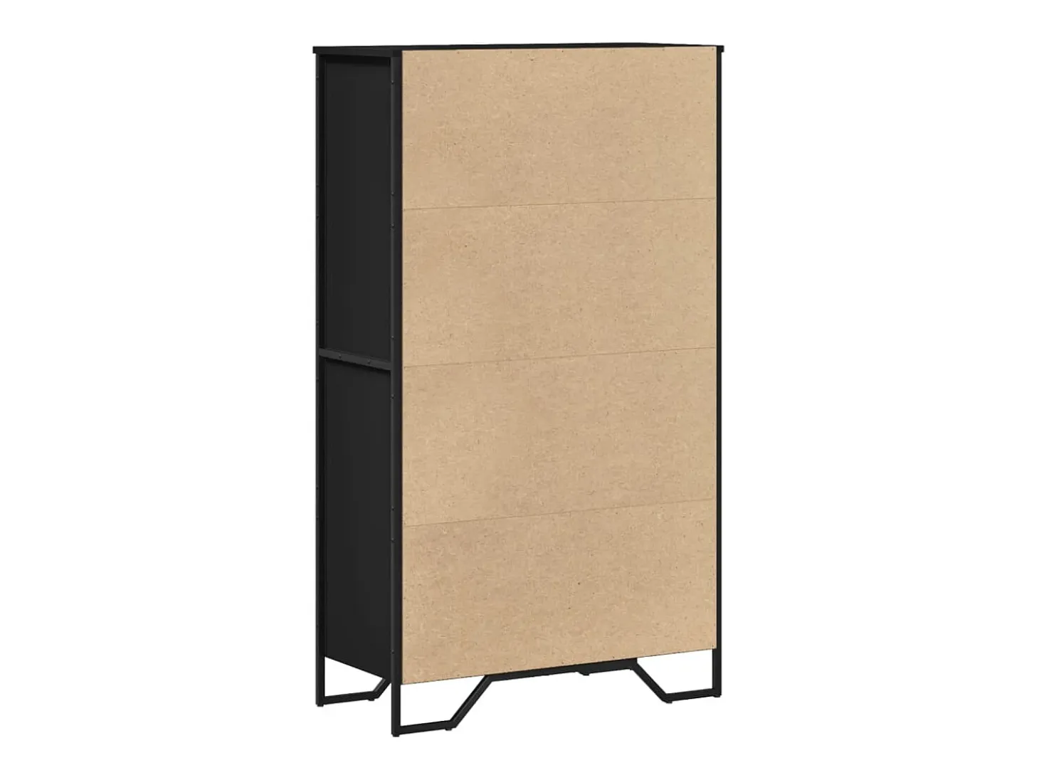 Aparador buffet cómoda mueble mueble de almacenaje organizador cocina salón salón alto 79,5 x 35,5 x 137,5 cm madera contrachapada negra 02_0035129