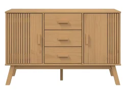 Aparador buffet cómoda mueble almacenaje organizador cocina salón salón 114 x 43 x 73,5 cm madera maciza de pino marrón 02_0036181