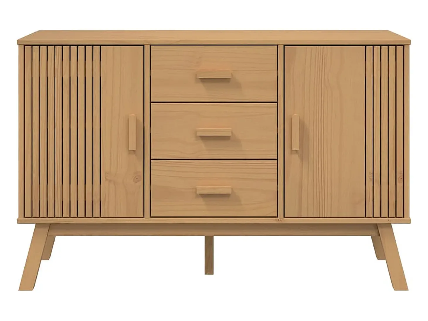 Aparador buffet cómoda mueble almacenaje organizador cocina salón salón 114 x 43 x 73,5 cm madera maciza de pino marrón 02_0036181