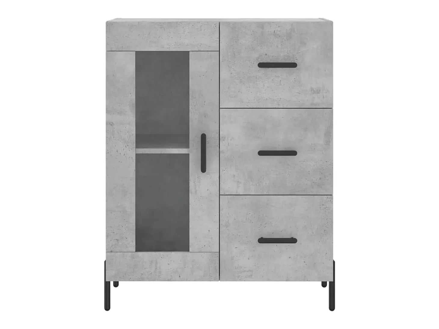 Aparador buffet cómoda mueble mueble de almacenaje organizador cocina salón salón 69,5 x 34 x 90 cm madera contrachapada gris 02_0032049