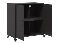 Aparador buffet cómoda mueble mueble de almacenaje organizador cocina salón salón 68,5 x 39 x 72 cm acero negro 02_0036018