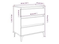 Aparador buffet cómoda mueble mueble de almacenaje organizador cocina salón salón 60 x 35 x 70 cm madera contrachapada marrón 02_0031295