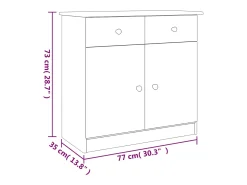 Aparador buffet cómoda mueble almacenaje organizador cocina salón salón ALTA 77 x 35 x 73 cm madera maciza de pino blanco 02_0029680
