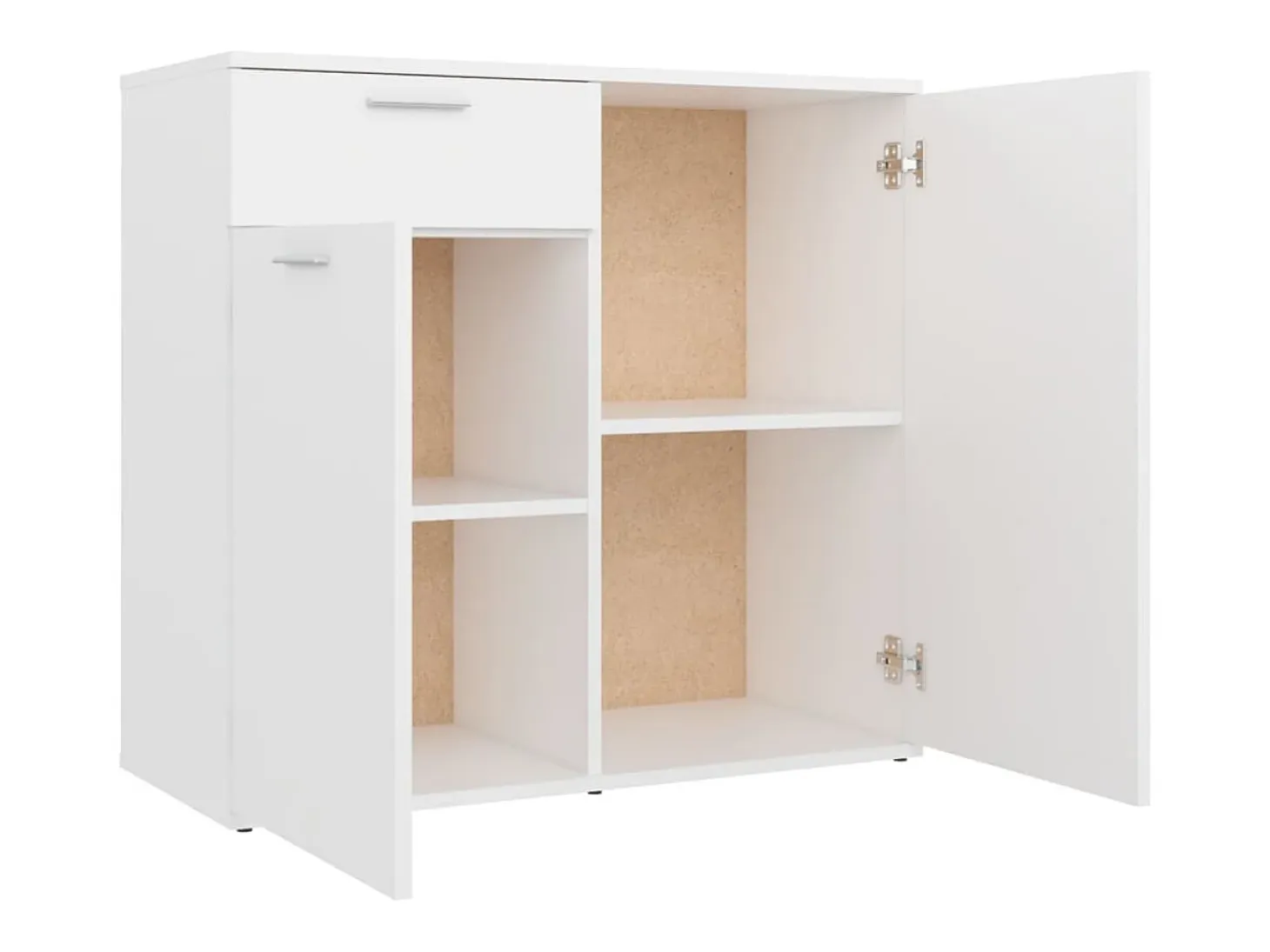 Aparador buffet cómoda mueble mueble de almacenaje organizador cocina salón salón 80 x 36 x 75 cm madera contrachapada blanco 02_0030515