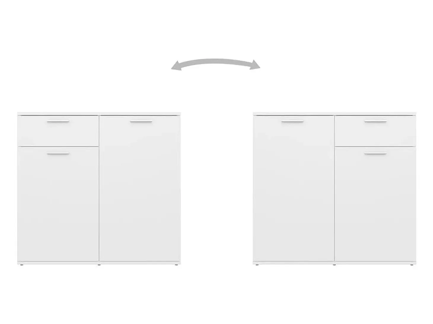Aparador buffet cómoda mueble mueble de almacenaje organizador cocina salón salón 80 x 36 x 75 cm madera contrachapada blanco 02_0030515