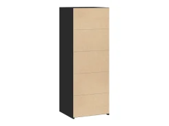 Aparador buffet cómoda mueble mueble de almacenamiento organizador cocina salón salón alto 45 x 41 x 124 cm madera contrachapada negro 02_0034928