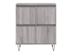 Aparador buffet cómoda mueble unidad de almacenamiento organizador cocina salón salón 3 piezas madera contrachapada Sonoma gris 02_0037189