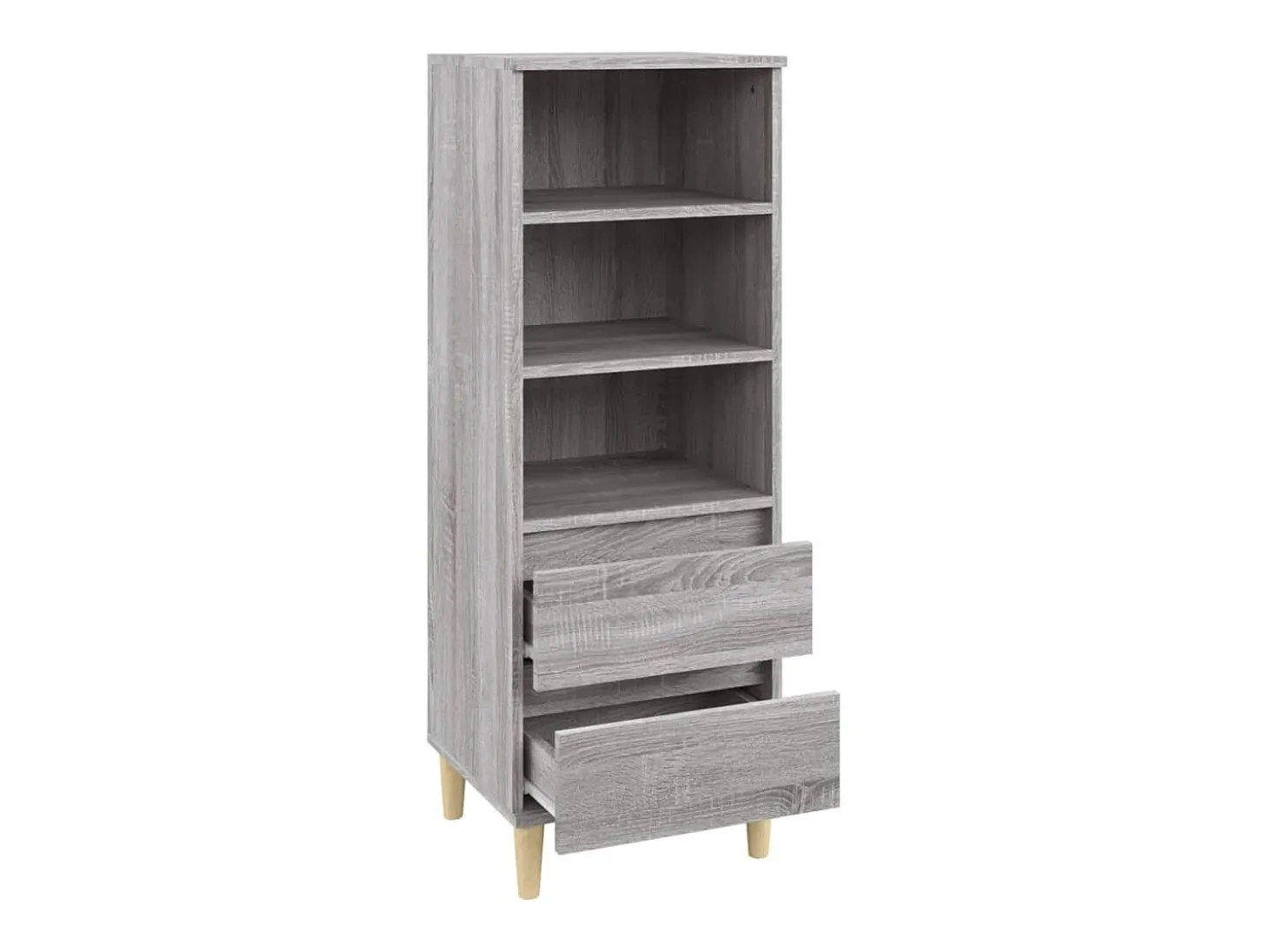 Aparador buffet cómoda mueble almacenaje organizador cocina salón salón alto Sonoma 40 x 36 x 110 cm madera contrachapada gris 02_0035358