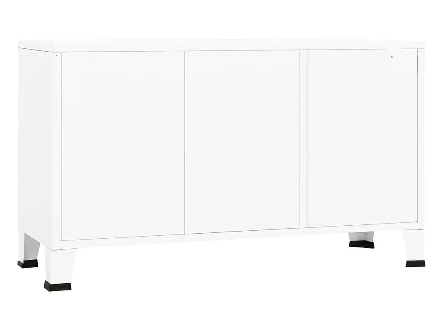Aparador buffet cómoda mueble almacenaje organizador cocina salón salón industrial 105 x 35 x 62 cm metal y cristal blanco 02_0035679