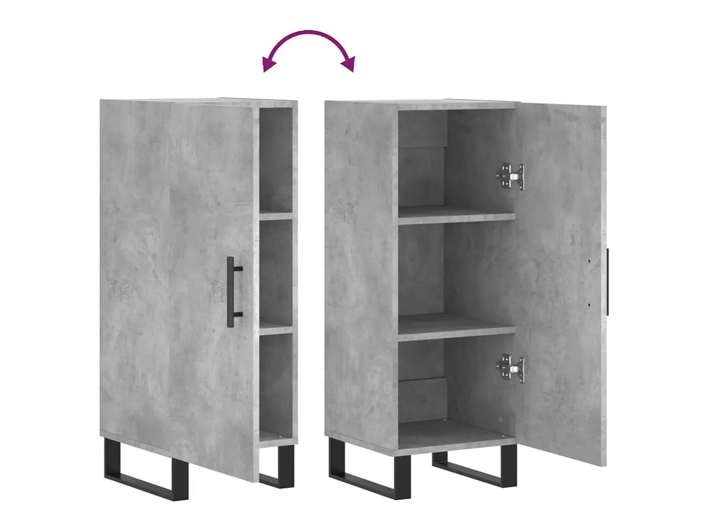 Aparador buffet cómoda mueble mueble de almacenaje organizador cocina salón salón 34,5 x 34 x 90 cm madera contrachapada gris 02_0031889
