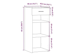 Aparador buffet cómoda mueble mueble de almacenaje organizador cocina salón salón 40 x 42,5 x 93 cm madera contrachapada marrón 02_0030945