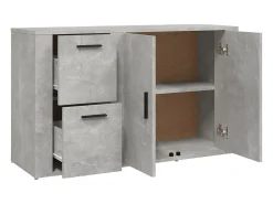 Aparador buffet cómoda mueble mueble de almacenaje organizador cocina salón salón 100 x 33 x 59,5 cm madera contrachapada gris 02_0031821