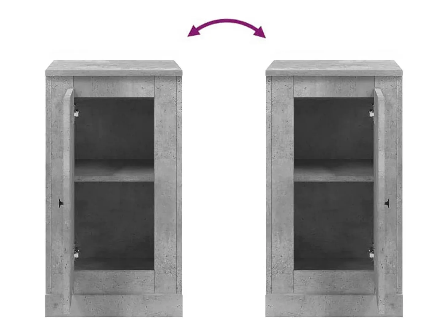 Aparador buffet cómoda mueble mueble de almacenaje organizador cocina salón salón 37,5 x 35,5 x 67,5 cm madera contrachapada gris 02_0031923