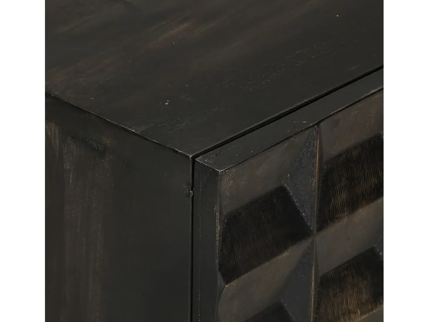 Aparador buffet cómoda mueble almacenaje organizador cocina salón salón 55 x 34 x 75 cm madera maciza de mango y hierro negro 02_0035953
