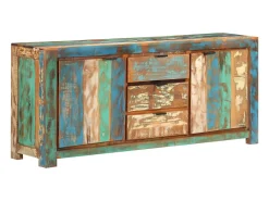 Aparador buffet cómoda mueble mueble de almacenaje organizador cocina salón salón 175 x 40 x 75 cm madera maciza recuperada marrón 02_0029562