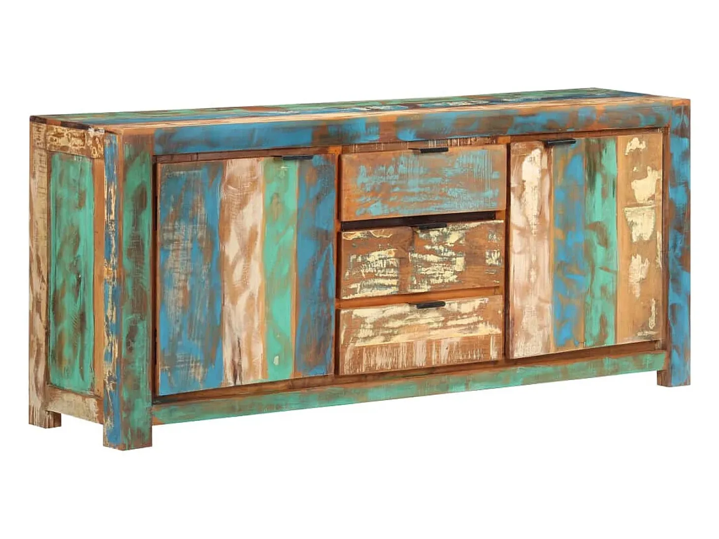Aparador buffet cómoda mueble mueble de almacenaje organizador cocina salón salón 175 x 40 x 75 cm madera maciza recuperada marrón 02_0029562