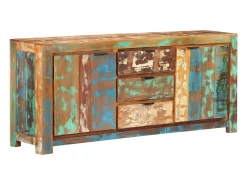 Aparador buffet cómoda mueble mueble de almacenaje organizador cocina salón salón 175 x 40 x 75 cm madera maciza recuperada marrón 02_0029562