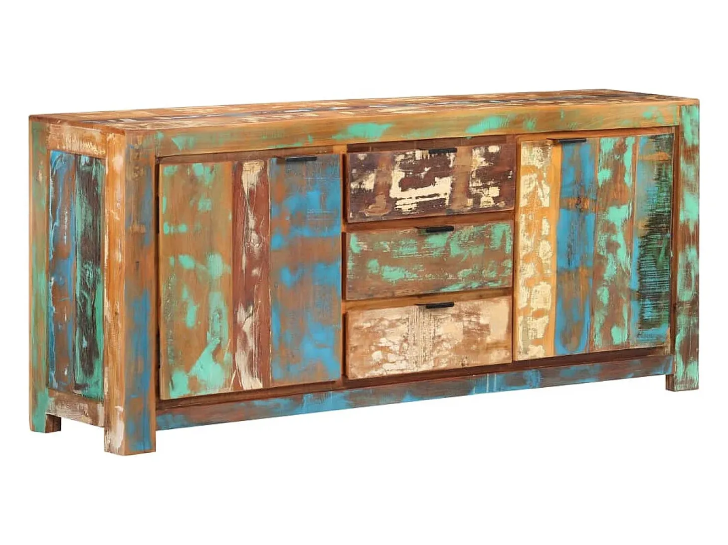Aparador buffet cómoda mueble mueble de almacenaje organizador cocina salón salón 175 x 40 x 75 cm madera maciza recuperada marrón 02_0029562