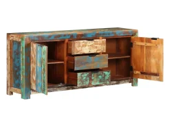 Aparador buffet cómoda mueble mueble de almacenaje organizador cocina salón salón 175 x 40 x 75 cm madera maciza recuperada marrón 02_0029562