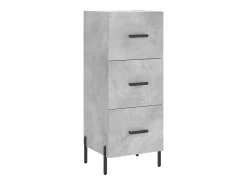 Aparador buffet cómoda mueble mueble de almacenamiento organizador cocina salón salón alto 34,5 x 34 x 180 cm madera contrachapada gris 02_0034324