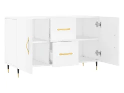 Aparador buffet cómoda mueble mueble de almacenaje organizador cocina salón salón 100 x 36 x 60 cm madera contrachapada blanco 02_0030159