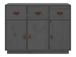 Aparador buffet cómoda mueble almacenaje organizador cocina salón salón 100 x 40 x 75 cm madera maciza de pino gris 02_0031766