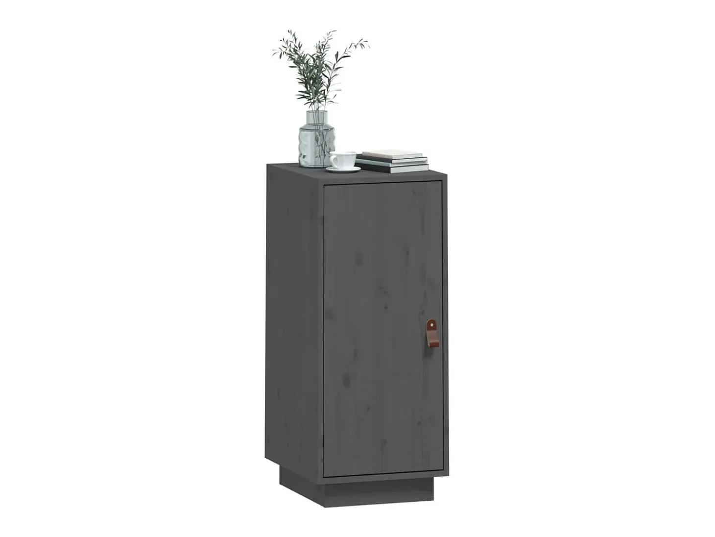 Aparador buffet cómoda mueble almacenaje organizador cocina salón salón 34 x 40 x 75 cm madera maciza de pino gris 02_0031786