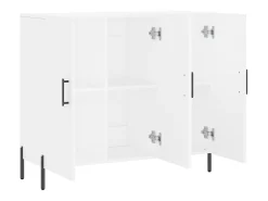 Aparador buffet cómoda mueble almacenaje organizador cocina salón salón 90 x 34 x 80 cm madera contrachapada blanco 02_0030534