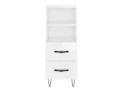 Aparador buffet cómoda mueble mueble de almacenaje organizador cocina salón brillante 34,5 x 34 x 90 cm madera contrachapada blanco 02_0030614