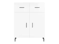 Aparador buffet cómoda mueble mueble de almacenaje organizador cocina salón brillante 69,5 x 34 x 90 cm madera contrachapada blanco 02_0030740
