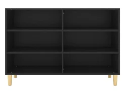 Aparador buffet cómoda mueble mueble de almacenamiento organizador cocina salón salón 103,5 x 35 x 70 cm madera contrachapada negra 02_0035824