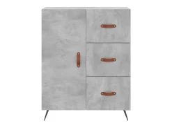 Aparador buffet cómoda mueble mueble de almacenaje organizador cocina salón salón 69,5 x 34 x 90 cm madera contrachapada gris 02_0032048
