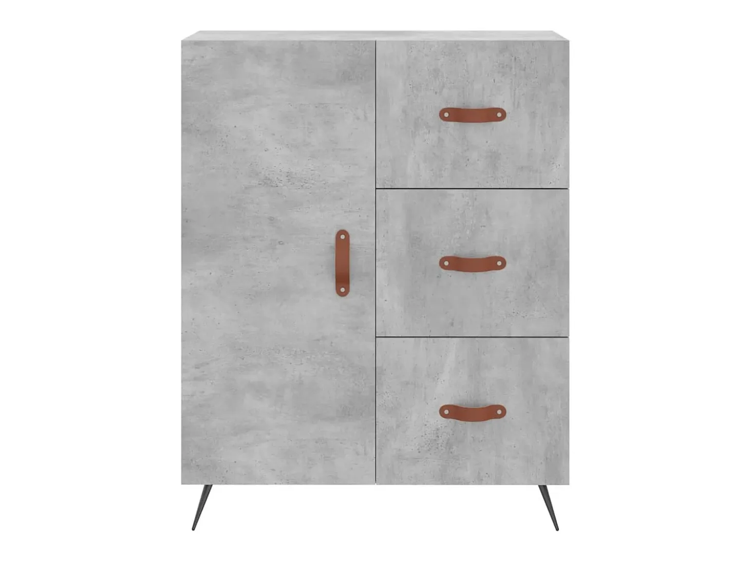 Aparador buffet cómoda mueble mueble de almacenaje organizador cocina salón salón 69,5 x 34 x 90 cm madera contrachapada gris 02_0032048