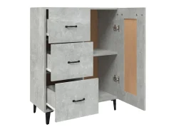 Aparador buffet cómoda mueble mueble de almacenaje organizador cocina salón salón 69,5 x 34 x 90 cm madera contrachapada gris 02_0032065