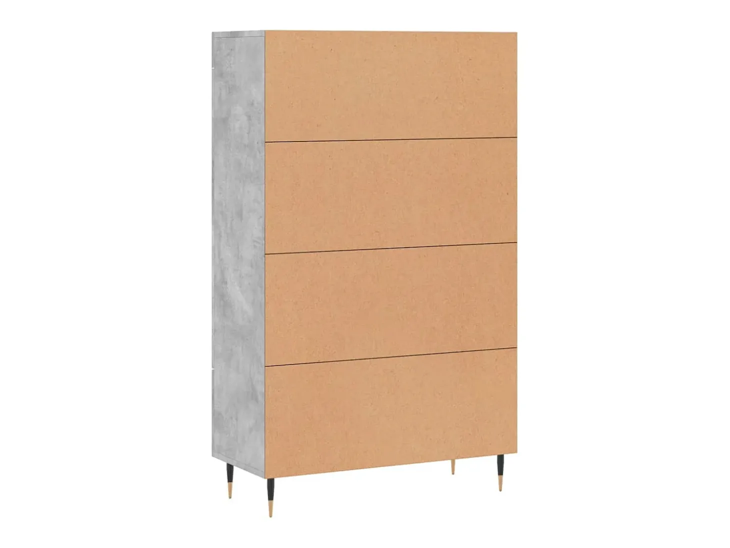 Aparador buffet cómoda mueble mueble de almacenamiento organizador cocina salón salón alto 69,5 x 31 x 115 cm madera contrachapada gris 02_0034481