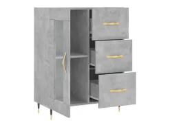 Aparador buffet cómoda mueble mueble de almacenaje organizador cocina salón salón 69,5 x 34 x 90 cm madera contrachapada gris 02_0032034