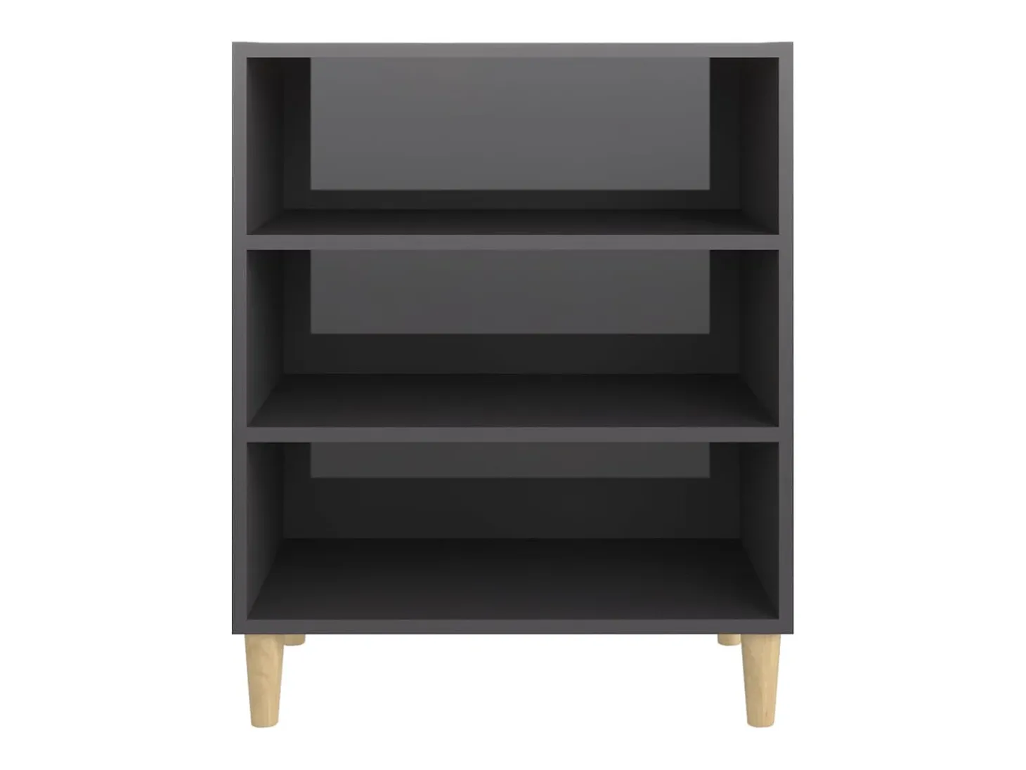Aparador buffet cómoda mueble almacenaje organizador cocina salón brillante 57 x 35 x 70 cm madera contrachapada gris 02_0031816