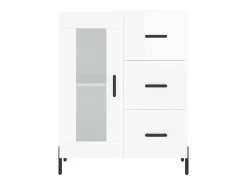 Aparador buffet cómoda mueble mueble de almacenaje organizador cocina salón brillante 69,5 x 34 x 90 cm madera contrachapada blanco 02_0030728