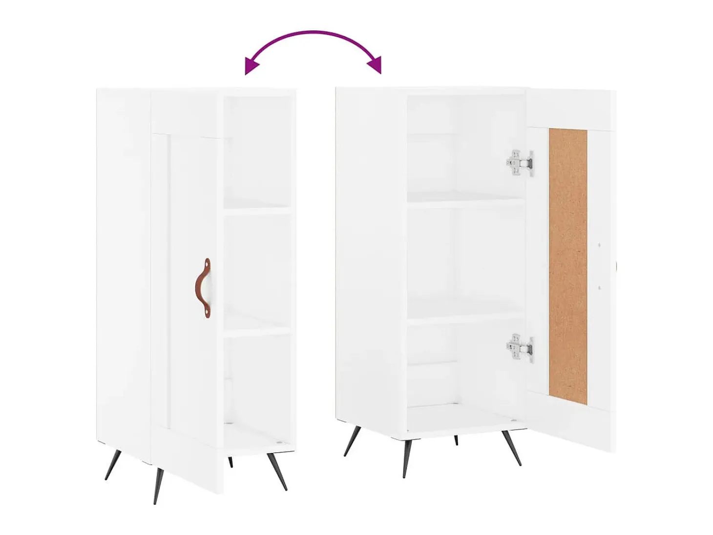 Aparador buffet cómoda mueble mueble de almacenaje organizador cocina salón salón 34,5 x 34 x 90 cm madera contrachapada blanco 02_0030277