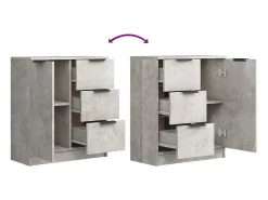 Aparador buffet cómoda mueble mueble de almacenaje organizador cocina salón salón 60 x 30 x 70 cm madera contrachapada gris 02_0031956