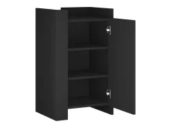 Aparador buffet cómoda mueble mueble de almacenaje organizador cocina salón salón 45 x 35 x 75 cm madera contrachapada negra 02_0035945