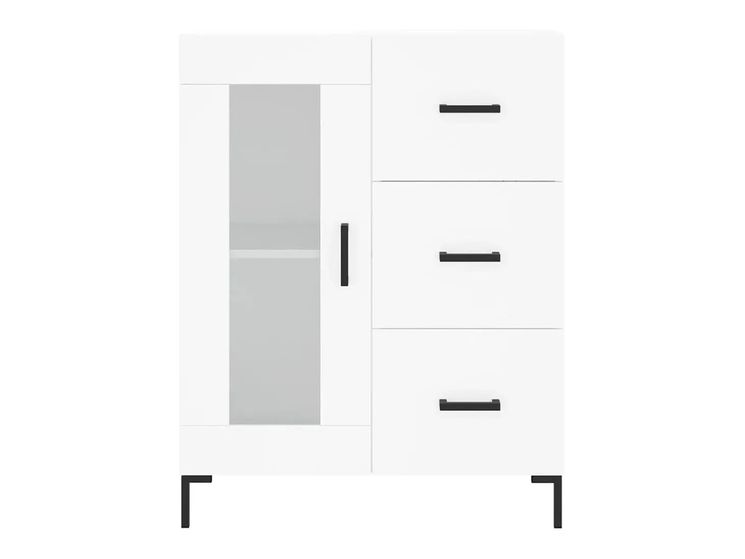Aparador buffet cómoda mueble mueble de almacenaje organizador cocina salón salón 69,5 x 34 x 90 cm madera contrachapada blanco 02_0030420