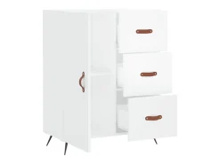 Aparador buffet cómoda mueble mueble de almacenaje organizador cocina salón brillante 69,5 x 34 x 90 cm madera contrachapada blanco 02_0030708