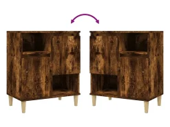 Aparador buffet cómoda mueble mueble de almacenaje organizador cocina salón salón 60 x 35 x 70 cm madera contrachapada marrón 02_0030987